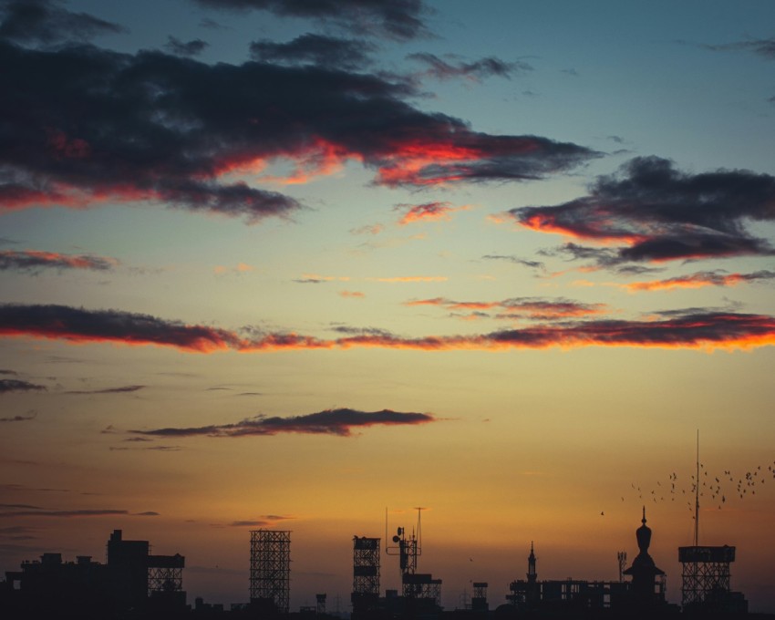silhouette photography of city buildings
