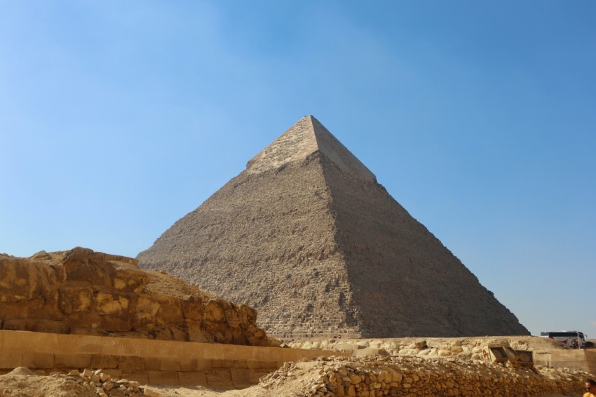 a large pyramid in the middle of a desert