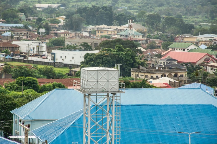 a view of a city from a hill