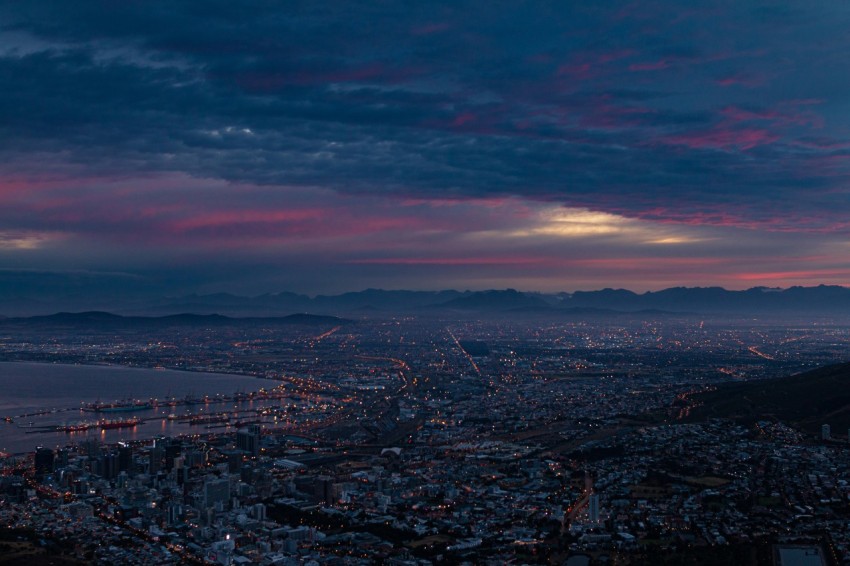 aerial photography of city skyline during nighttime