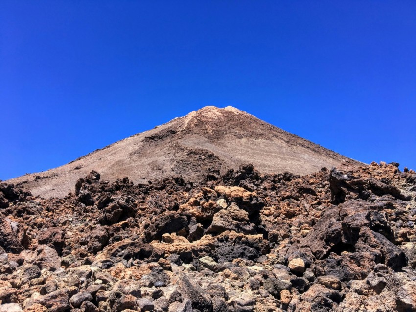 brown rocky mountain under clear sky