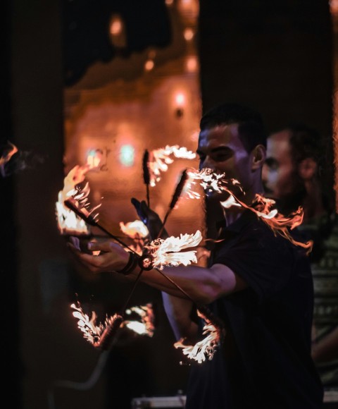 a man playing a guitar