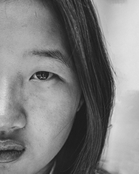 a person with long hair