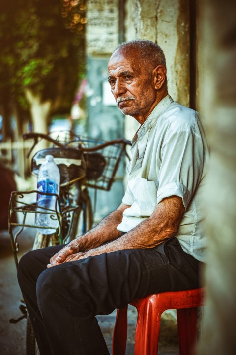 a man sitting on a chair