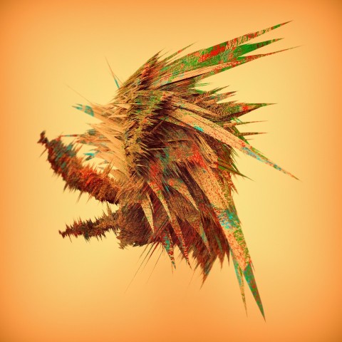 a very colorful bird flying in the sky